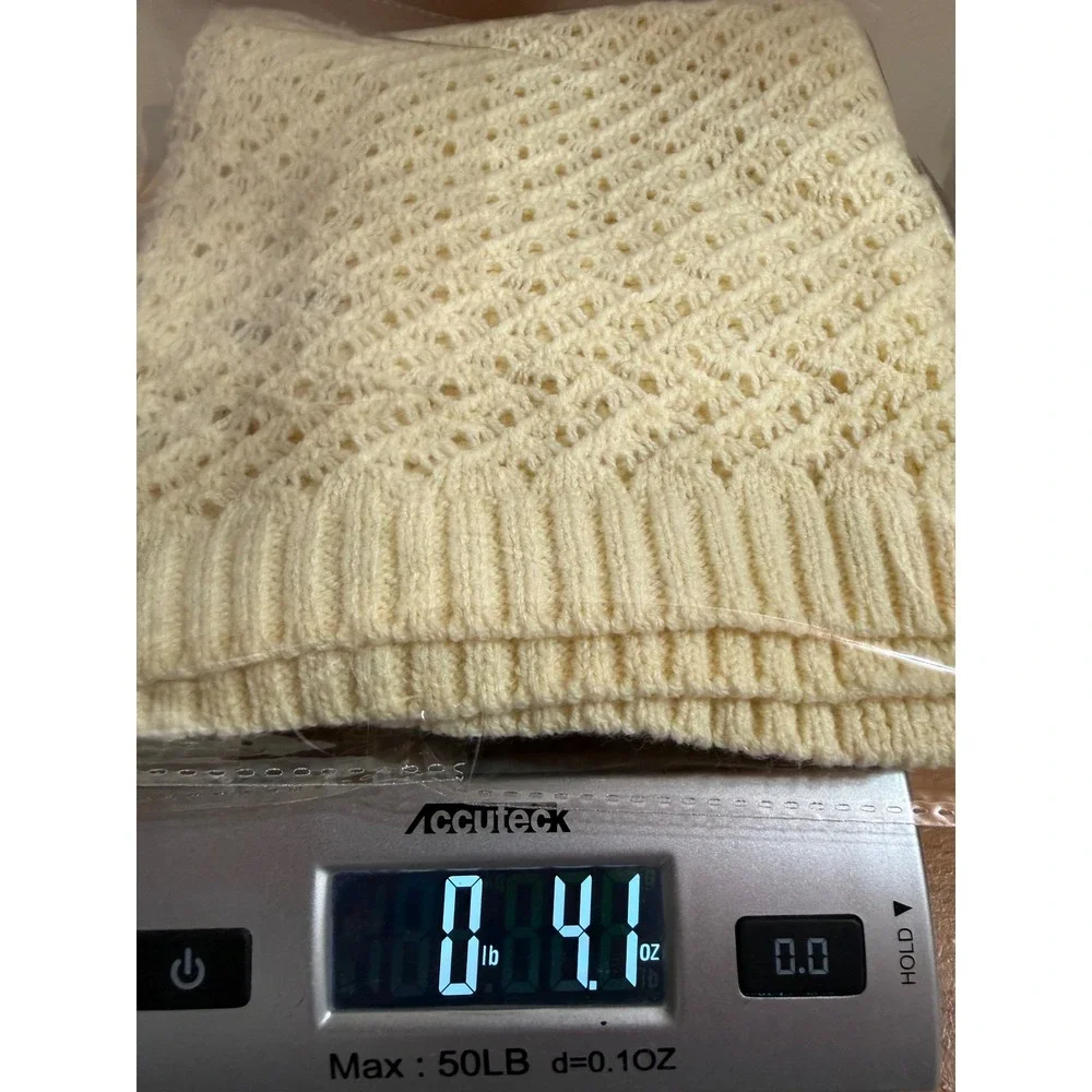 Hippie Rose Sweater Vest Womens Small Cream Boho Open Knit Front Tie Cropped‎